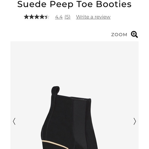 White House Blqck Market black suede peep toe booties Size 7 - Picture 3 of 8